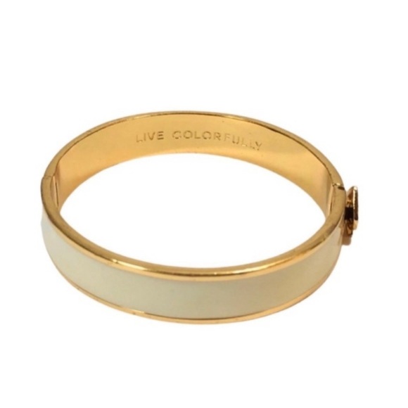 KATE SPADE • Ivory Cream Live Colorfully Spade Bangle Bracelet - Picture 2 of 6